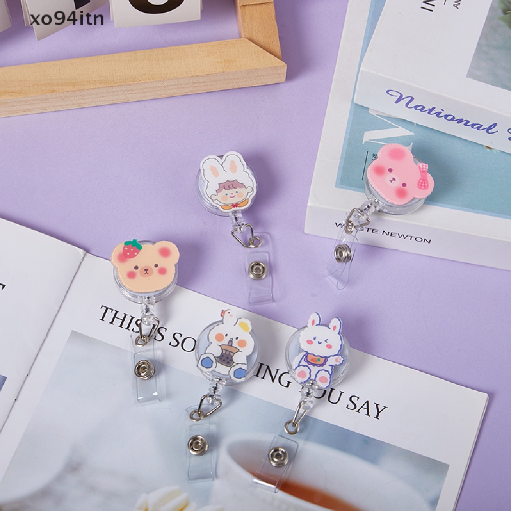 Bao Đựng Thẻ ID / Thẻ ID Thu Gọn Được Xoay 360 Độ Kiểu Hoạt Hình Sáng Tạo Dễ Thương Có Khóa Cài Tùy Chỉnh