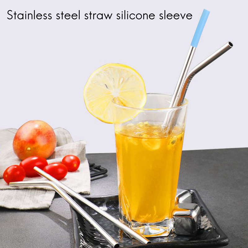 Bộ 10 Ống Hút Silicone Nhiều Màu 0.24inch 6mm