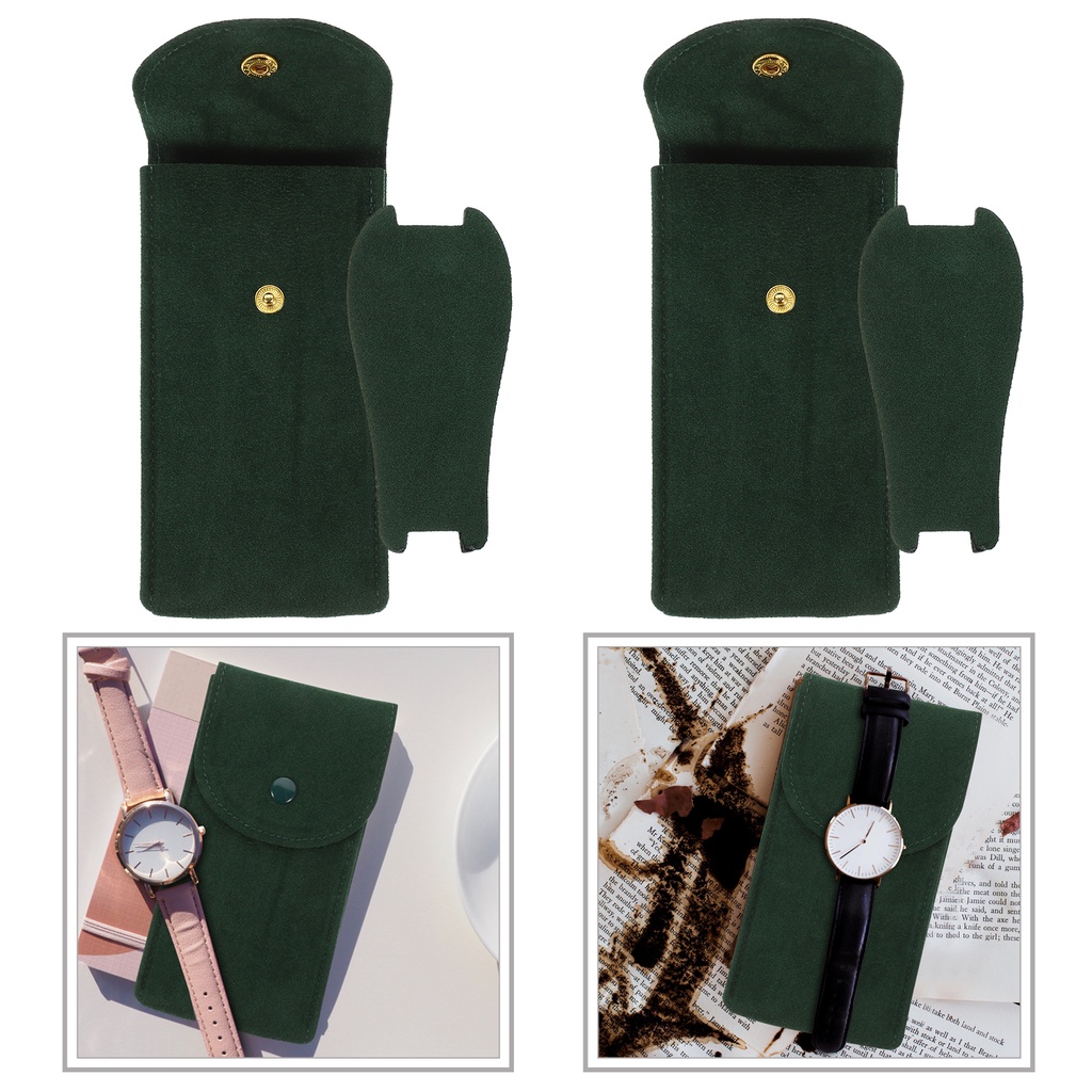 Reloj Set 2 Túi Đựng Đồng Hồ Đơn Bằng Lông Cừu Đính Ngọc Trai Trang Trí Para Hombre Dành Cho Bạn Nữ Mang Theo Du Lịch