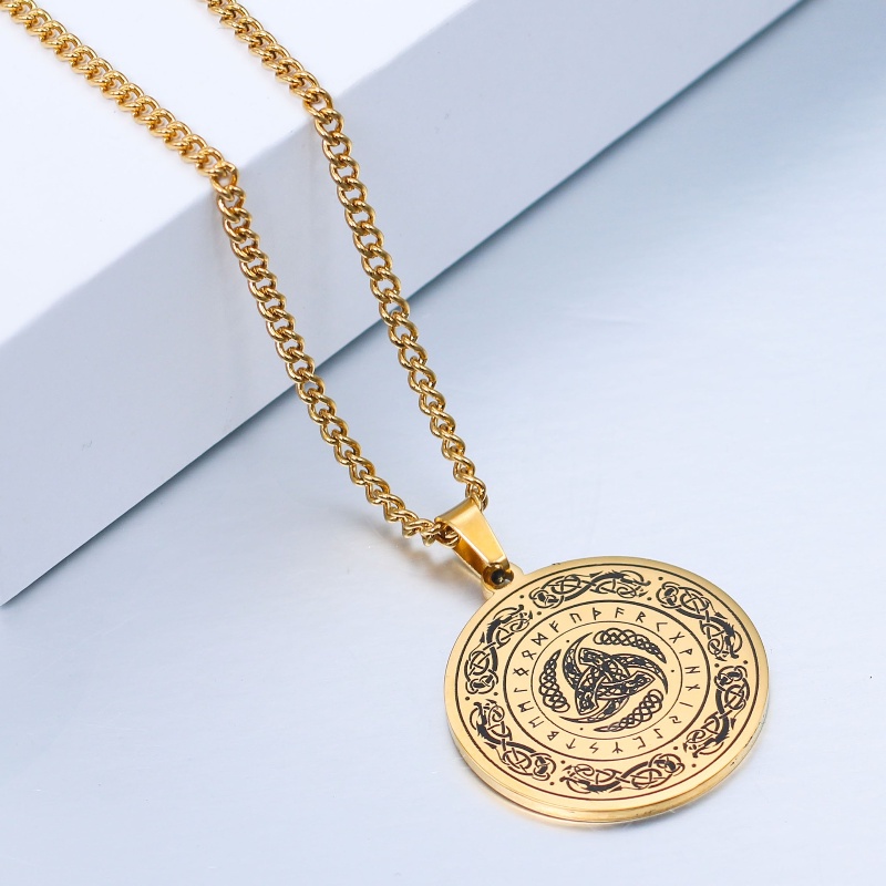 Z Vòng cổ Bằng Thép Titan Không Gỉ Mặt Thắt Nút Phong Cách Viking Ireland Thời Trang Dành Cho Nam