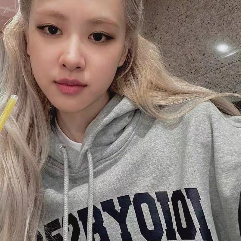 Áo Hoodie Dáng Rộng In Chữ BLACKPINK ROSE Phong Cách Hàn Quốc Thời Trang Cho Cặp Đôi