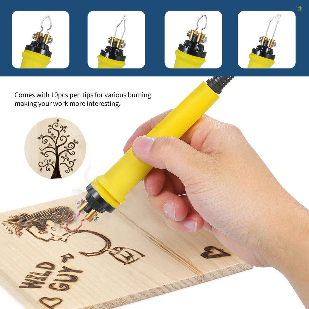 Bộ 16 Dụng Cụ Đốt Gỗ 0 Cái 60W 220V 16 Món Có Thể Điều Chỉnh°C-800°C Máy Hàn Điện Kèm 1 Bút Hàn Có Thể Điều Chỉnh Nhiệt Độ Và 10 Phụ Kiện