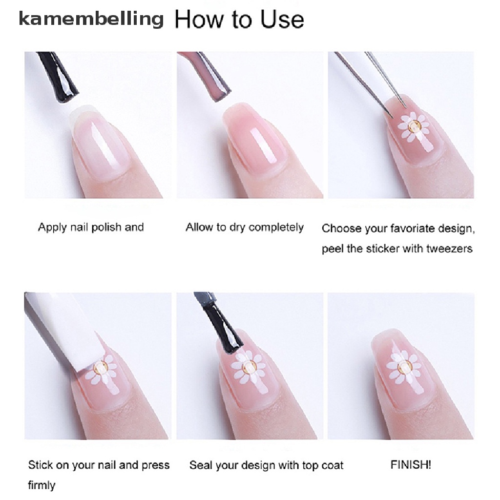 Nhãn Dán Trang Trí Móng Tay Tự Dính Họa Tiết Hoa 5D Xinh Xắn