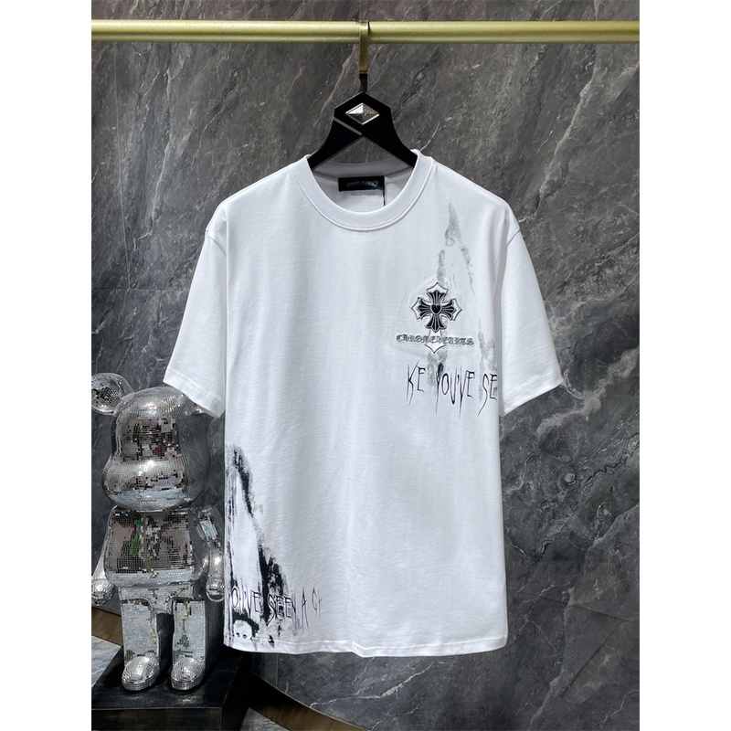 Áo Thun Tay Ngắn Chr88Come8-2023ss Chất Liệu Vải Cao Cấp Thân Thiện Với Môi Trường Họa Tiết Thêu Chữ Thập Twehsrapping