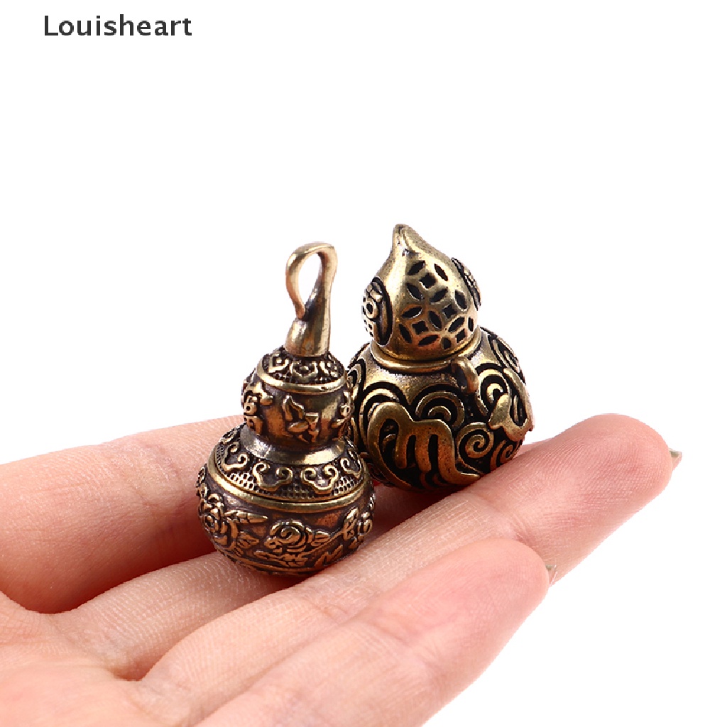 Louisheart Hộp Đựng Thuốc Bằng Đồng Thau Hình Hoa Sen / Quả Bầu May Mắn Có Móc Khóa