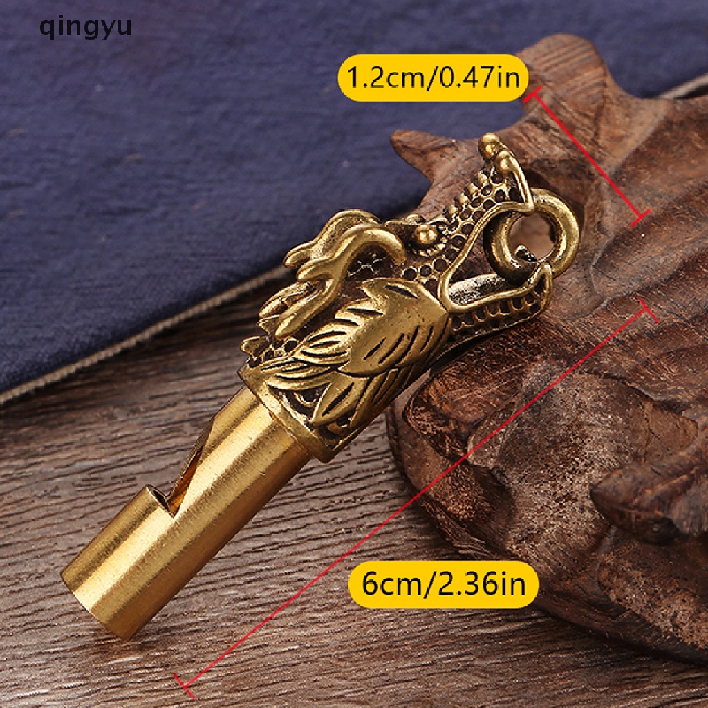 Còi Thổi Trọng Tài Hình Đầu Rồng Handmade Bằng Đồng Thau Kèm Móc Khóa Tiện Dụng