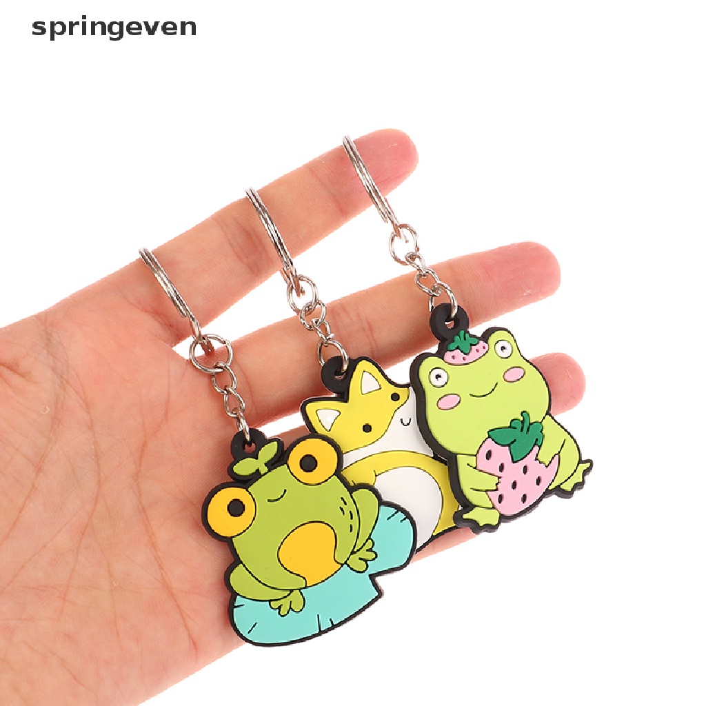 Set 5 Móc Chìa Khóa Bằng Nhựa PVC Hình Động Vật Hoạt Hình Dễ Thương