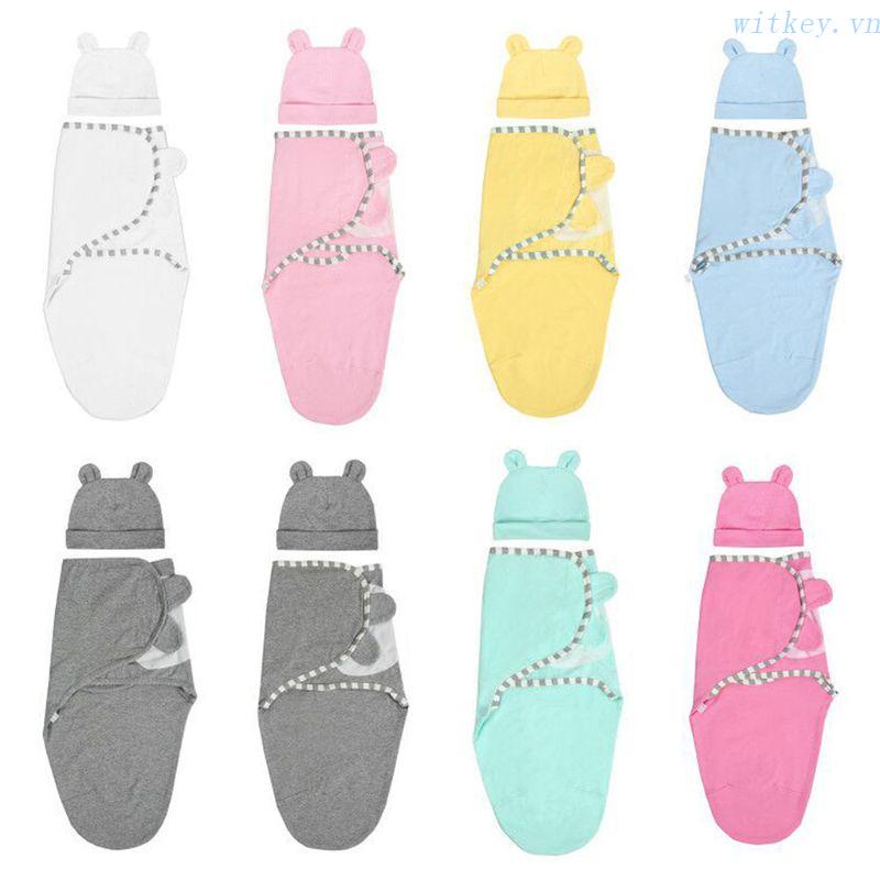 Chăn Quấn Em Bé Kèm Mũ Trùm Thiết Kế Dễ Thương Tiện Dụng