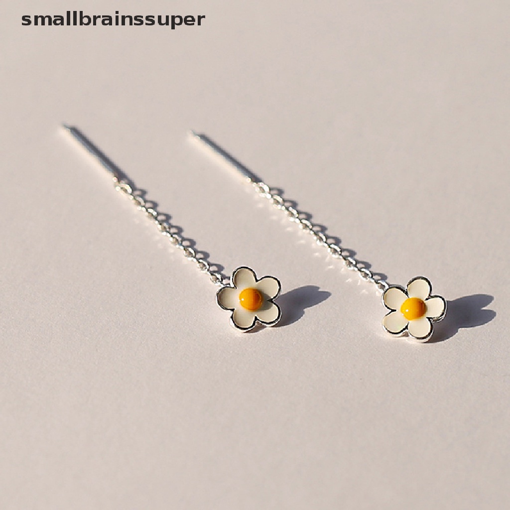 Bông Tai Mạ Bạc 925 Hình Hoa Hướng Dương Tua Rua Thời Trang Cho Nữ SBS