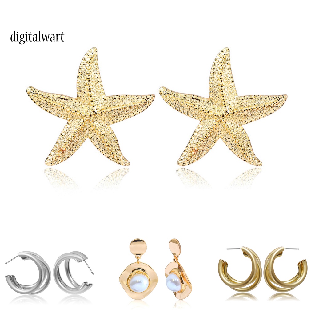 Kỹ Thuật Số| 1 Đôi Bông Tai Hợp Kim Dáng Dài Thời Trang Công Sở