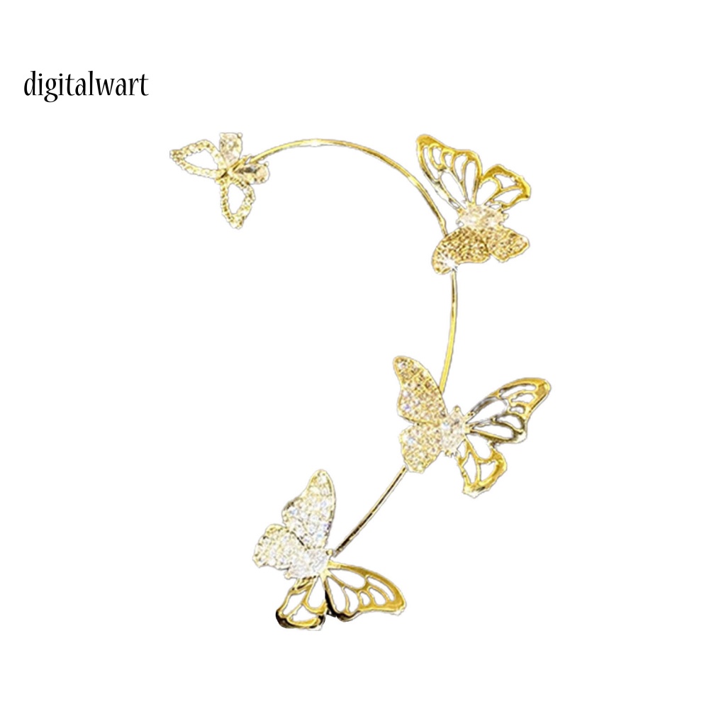 Kỹ Thuật Số| 1 Khuyên Kẹp Vành Tai Hình Bướm Rỗng Không Xỏ Lỗ Phong Cách Hàn Quốc Tinh Tế Dành Cho Tiệc Cưới