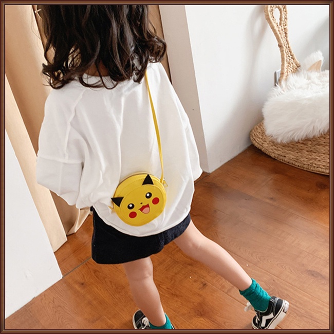 Túi Đeo Chéo Vai Mini Bằng Da Pu Có Khóa Kéo Thời Trang Sành Điệu Cho Trẻ Em