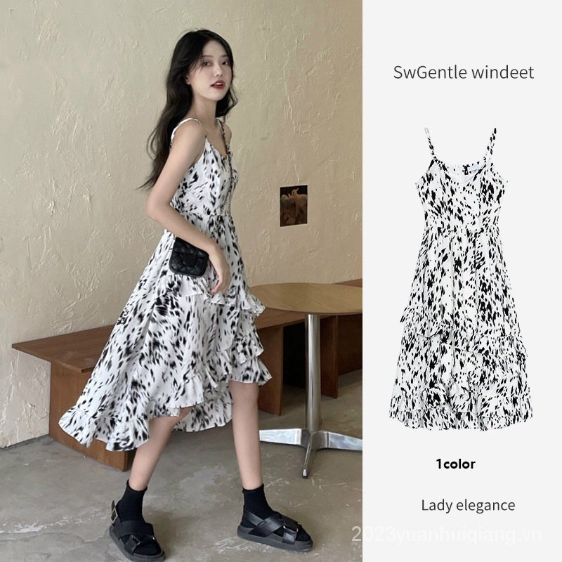 Đầm Hai Dây Mùa Hè / Đầm Hai Dây In Hoa Nhỏ Nhẹ Nhàng Phong Cách Pháp / Đầm Dây Thụy Sĩ