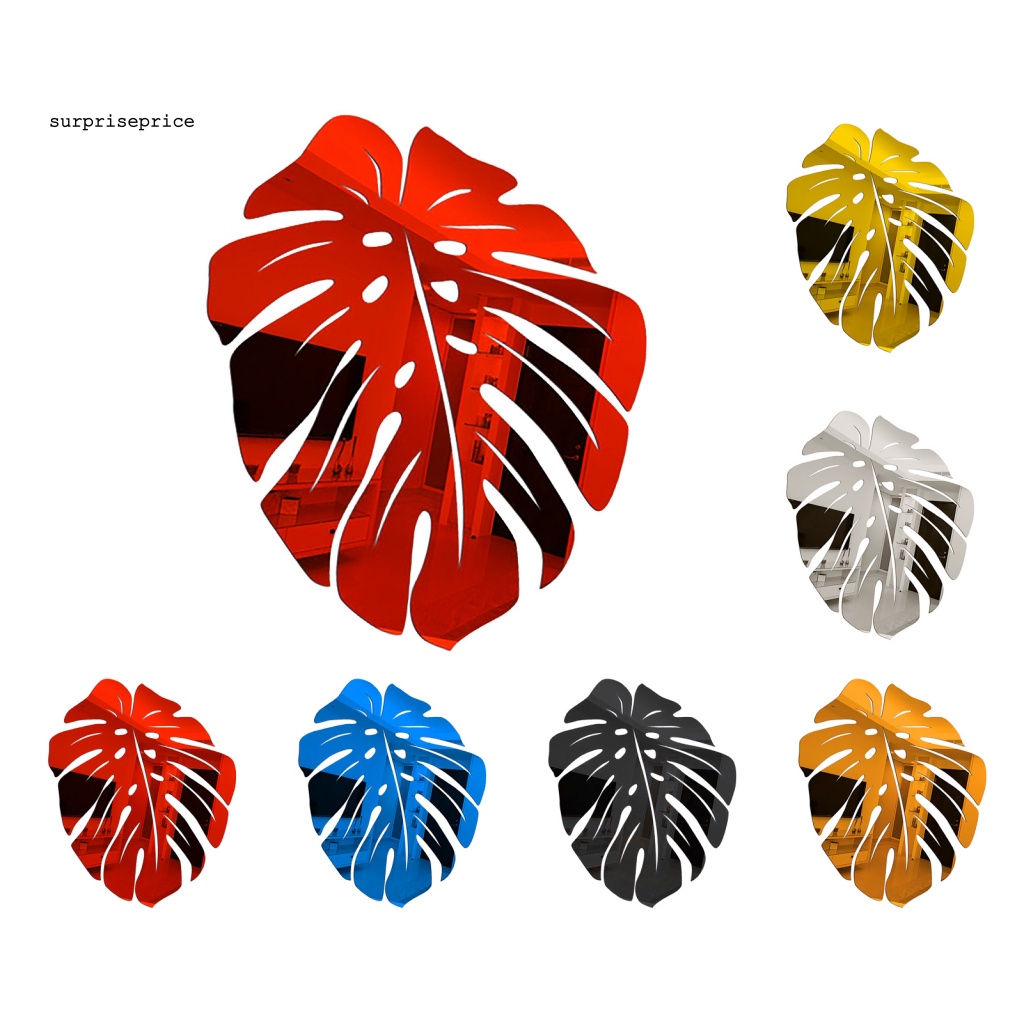 Sticker Dán Tường Tự Dính Họa Tiết Lá 3D Bằng Acrylic Trang Trí Phòng Khách