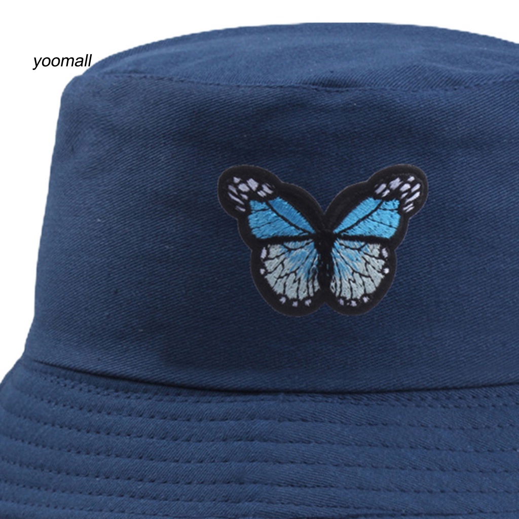 Nón Tai Bèo Chống Nắng Thêu Họa Tiết Bươm Bướm Tinh Tế Thời Trang Cho Cặp Đôi