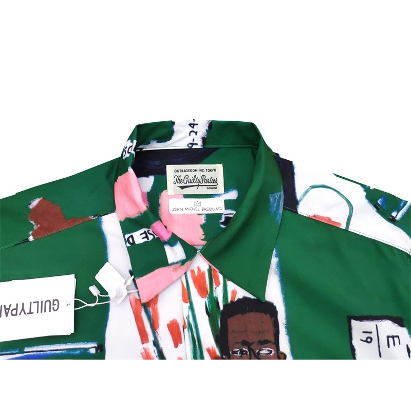 Wa-cko &amp; MA-RIA &amp; - Áo Sơ Mi Unisex Thời Trang Hawaiian Graffiti Basquiat Cổ Điển