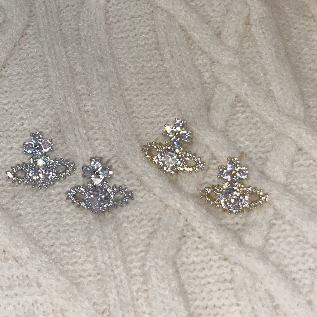 Bông Tai Đính Đá Zircon Toàn Diện Sang Trọng Cho Nữ