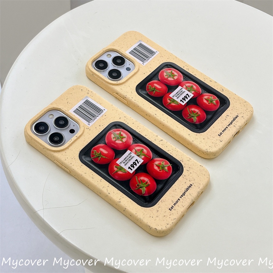Ốp Điện Thoại Silicon Mềm Họa Tiết Cà Chua Cho iPhone 14 13 12 11 Pro Max X XR Xs Max 6 7 8 Plus