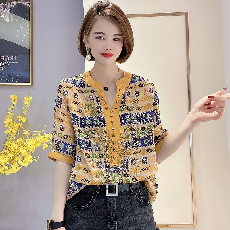 Áo Sơ Mi Thiết Kế Mới Thời Trang Mùa Hè Theo Phong Cách Châu Âu Dành Cho Nữ