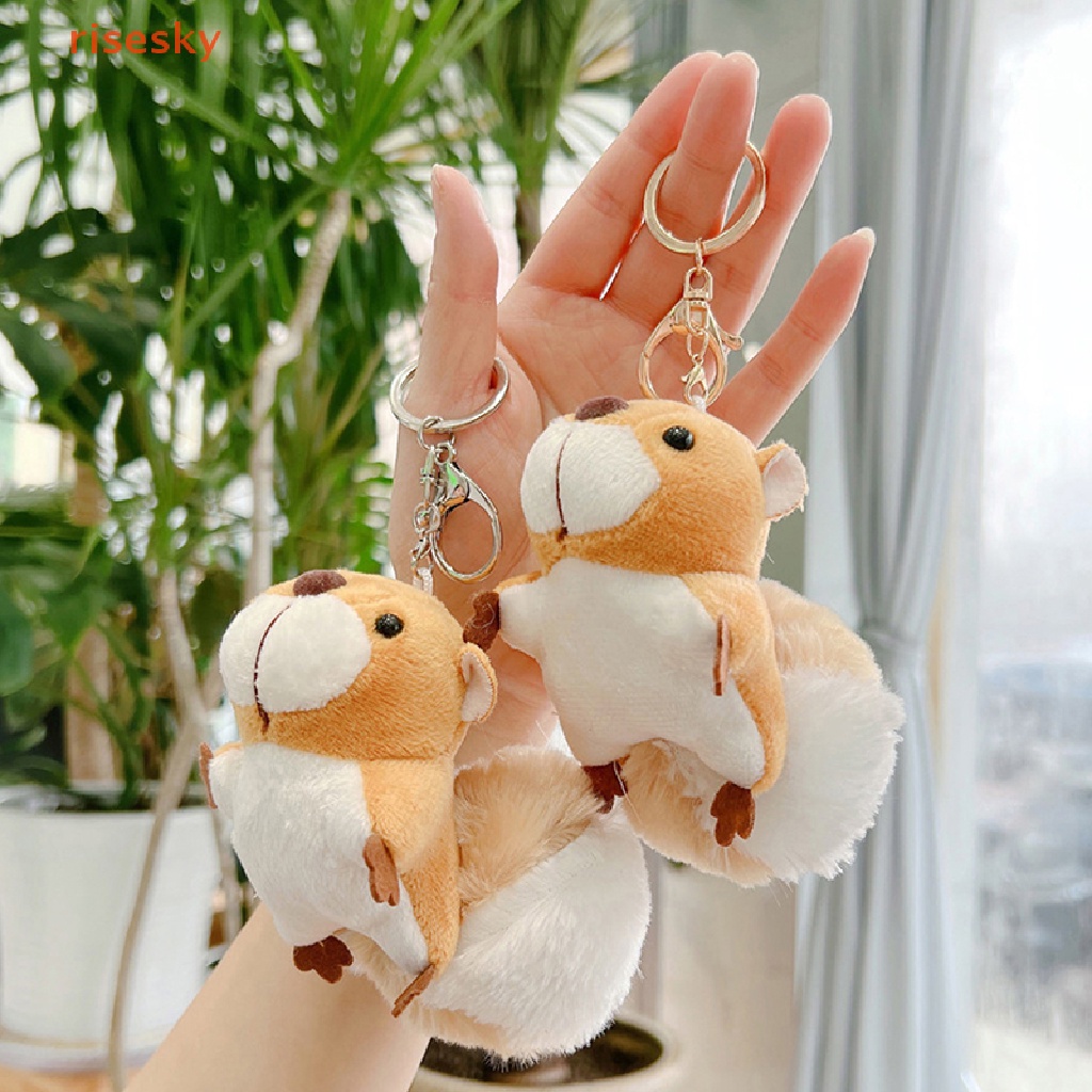 Móc Khóa Hình Sóc Nhồi Bông Dễ Thương Sáng Tạo