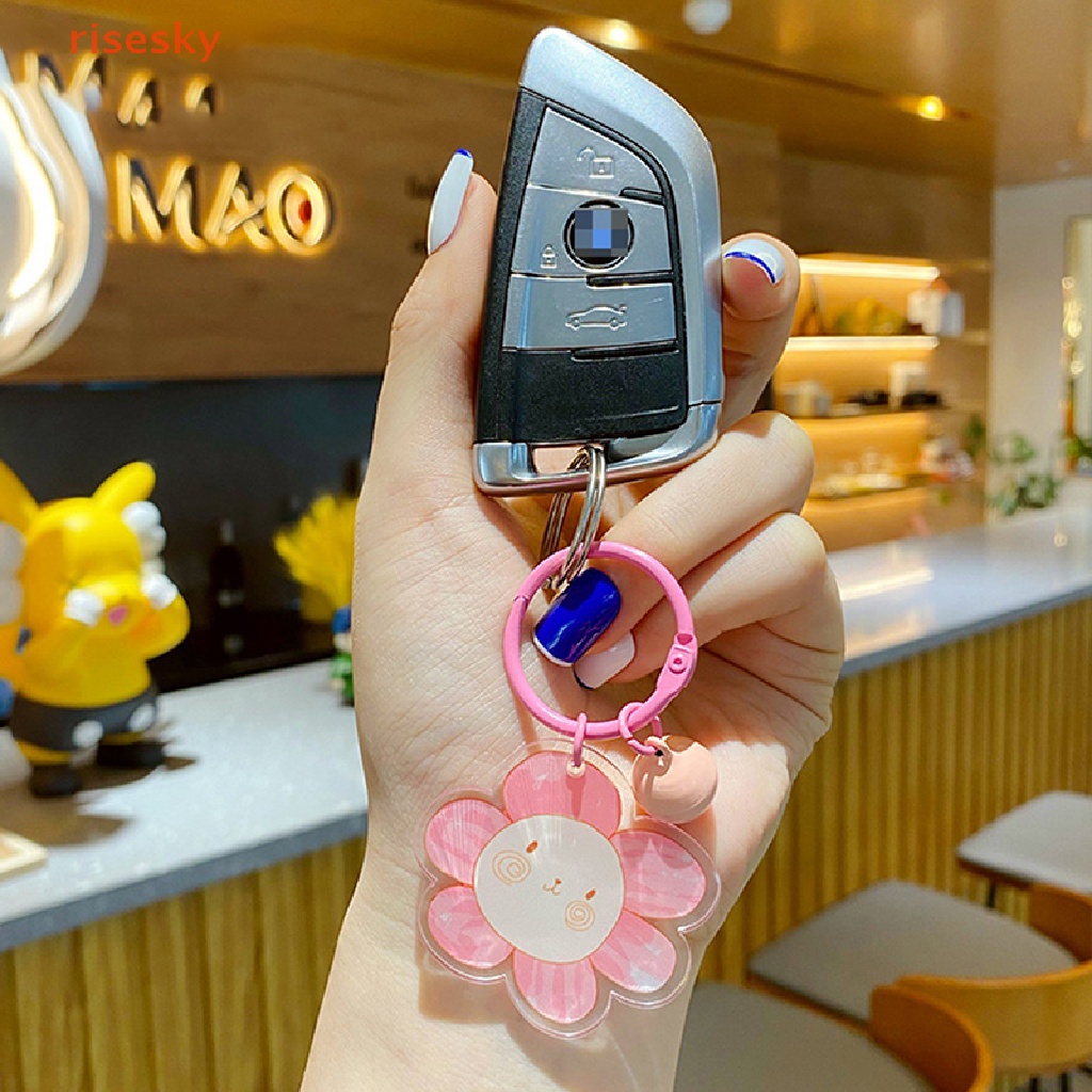 Móc Khóa Acrylic Hình Hoa Hướng Dương Hoạt Hình Màu Kẹo DIY