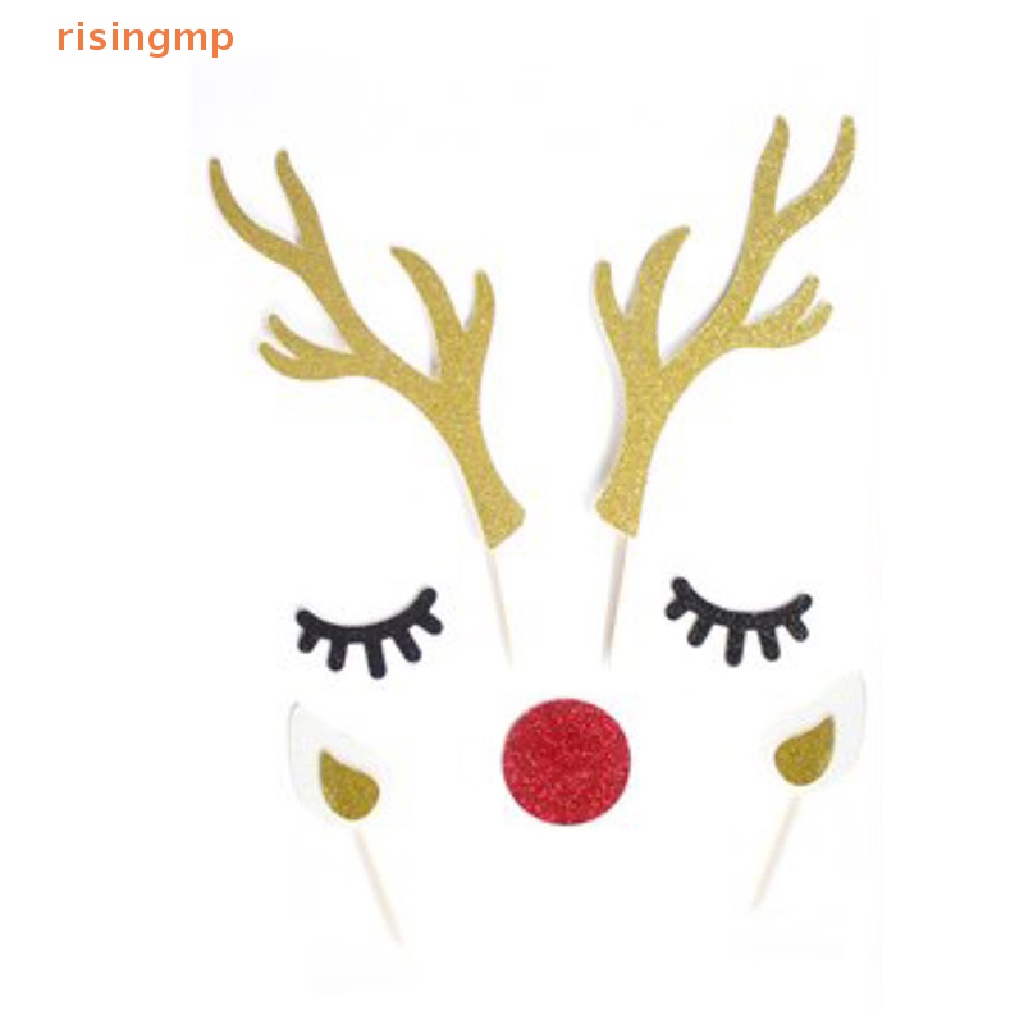 1 Bộ Que Cắm Trang Trí Bánh Cupcake Hình Thỏ / Hươu / Hươu Xinh Xắn