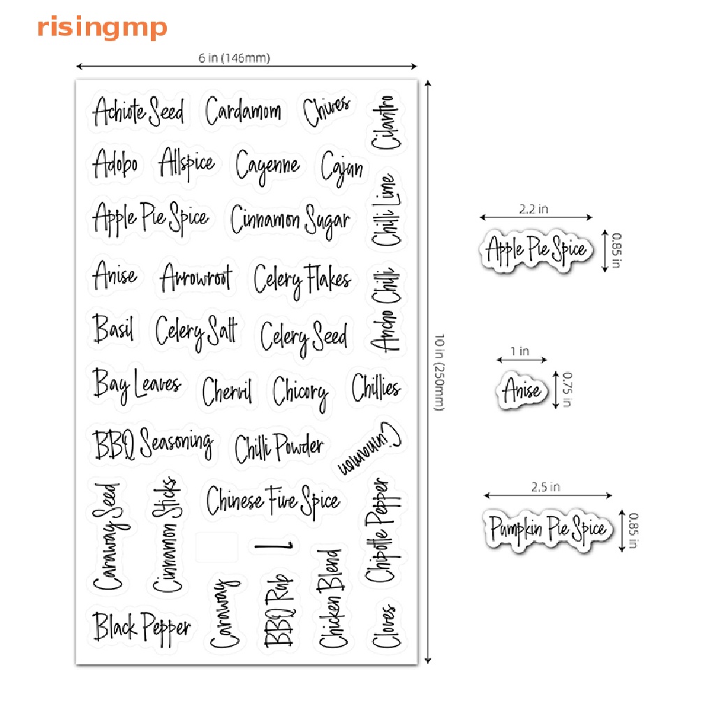 Set 274 / 8 Tấm Nhãn Dán Đánh Dấu Lọ Thủy Tinh Trong Suốt Chống Nước Sáng Tạo Cho Nhà Bếp