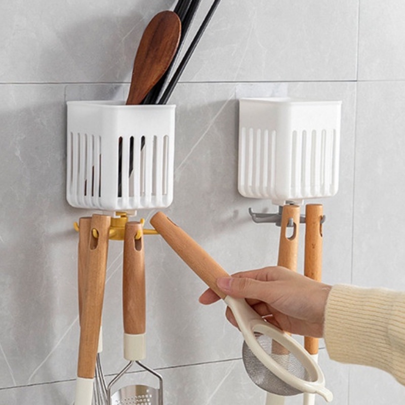 Móc Treo Đồ Dùng Nhà Bếp 6 Chân Xoay Được Chống Ẩm Mốc Tiện Dụng