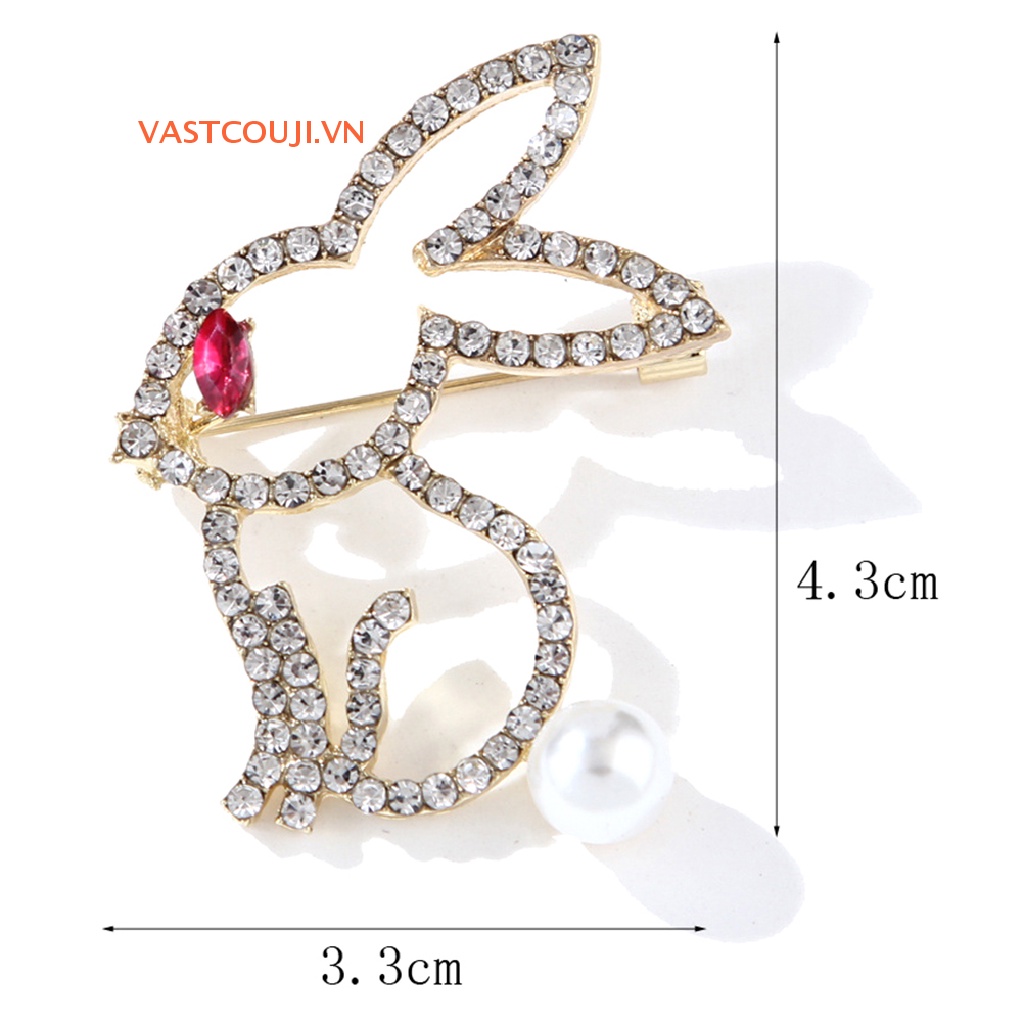 Ghim Cài Áo Hình Thỏ Đính Đá Thời Trang Dành Cho Nữ
