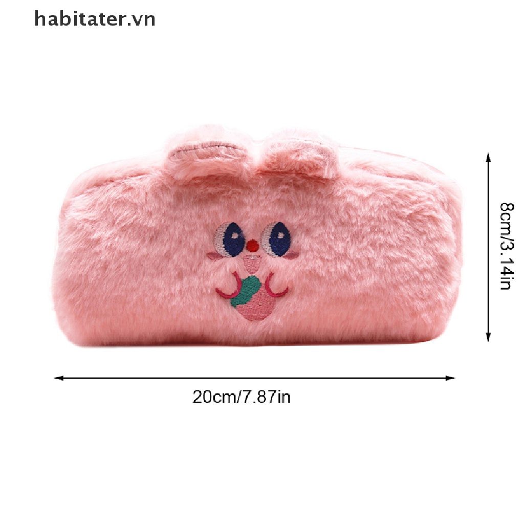 Túi Đựng Bút Phối Lông Sức Chứa Lớn Dễ Thương Cho Nữ