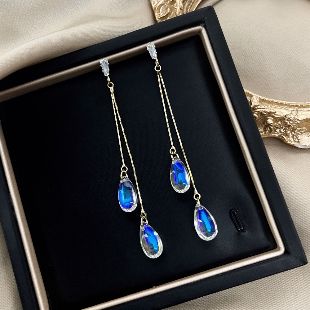 Bông Tai Tua Rua Dáng Dài Nhiều Màu Sắc Thời Trang Sang Trọng Cho Nữ