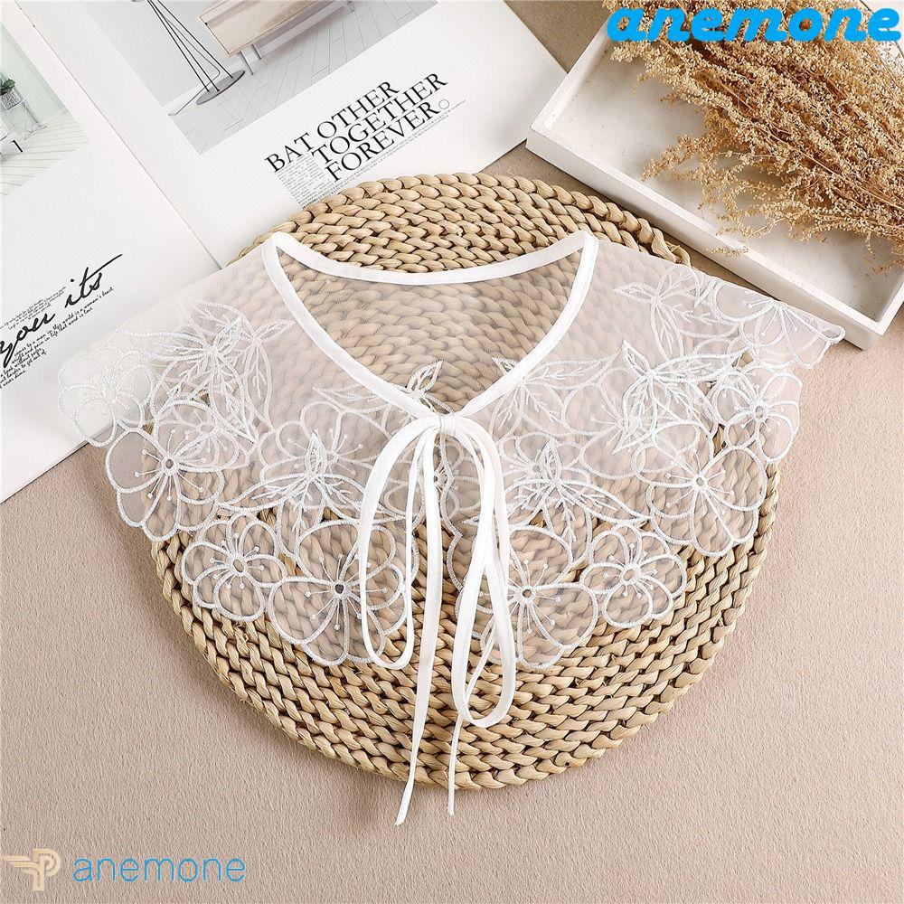 Khăn Choàng Cổ Giả Thêu Hoa Tulip Có Thể Tháo Rời Thời Trang Cho Nữ