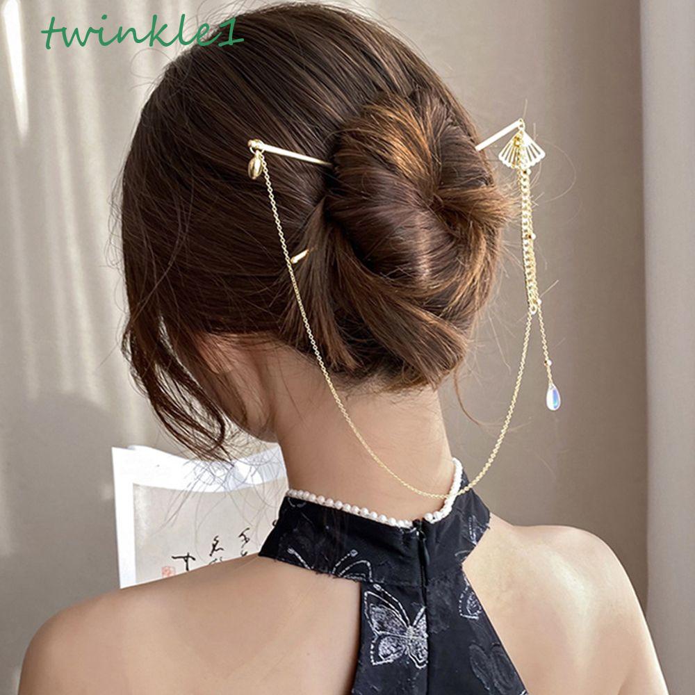 Trâm Cài Tóc Hợp Kim Đính Dây Xích Phong Cách Trung Hoa Cổ Điển Cho Nữ