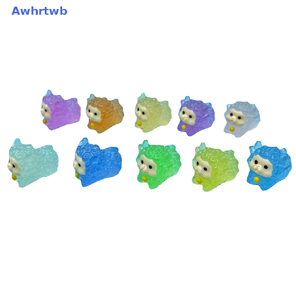 Set 2 Tượng Cừu Mini Phát Quang Xinh Xắn Dùng Để Trang Trí Mới