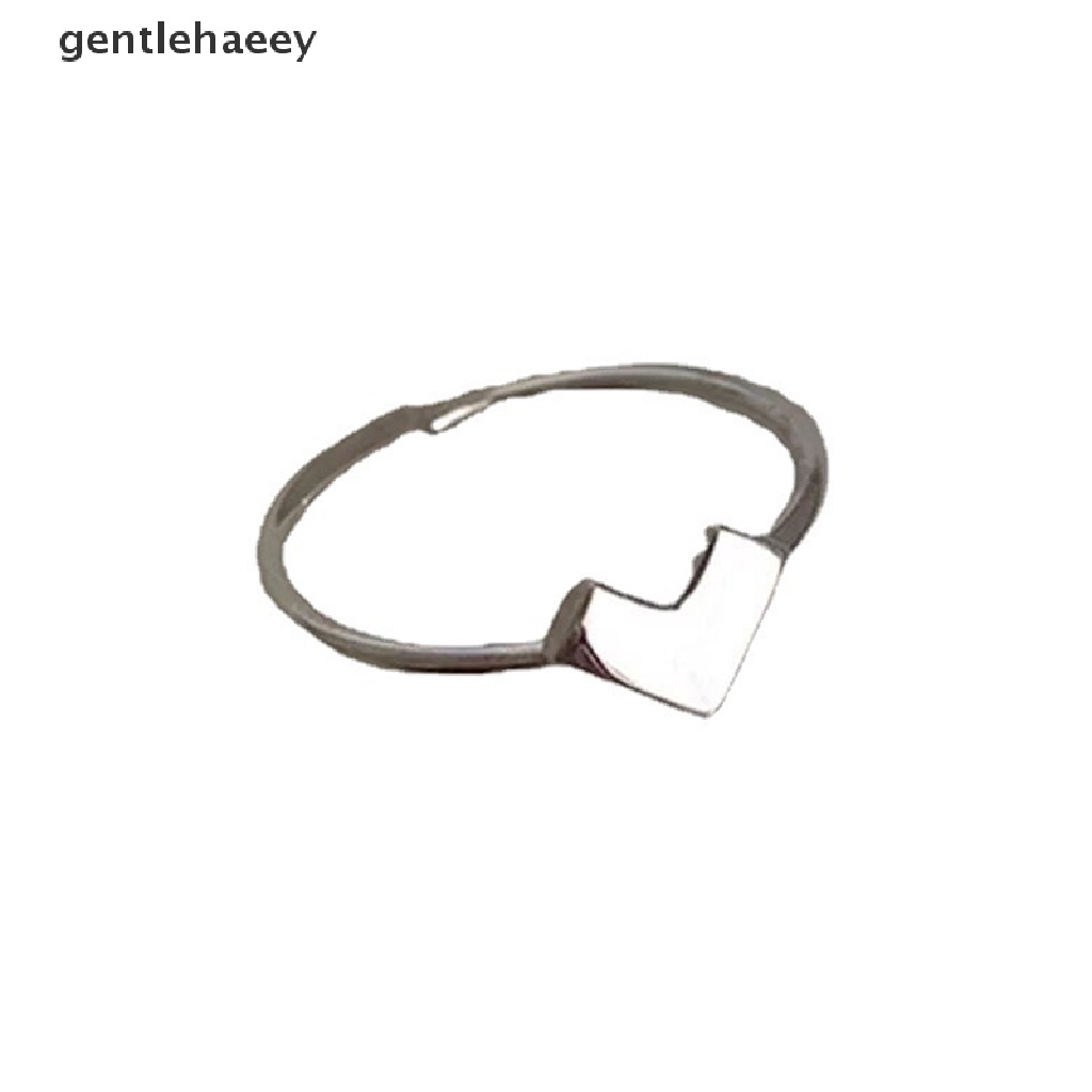 1 Bộ Nhẫn Hở Hình Trái Tim Màu Bạc Thời Trang Đơn Giản Có Thể Điều Chỉnh Cho Nữ