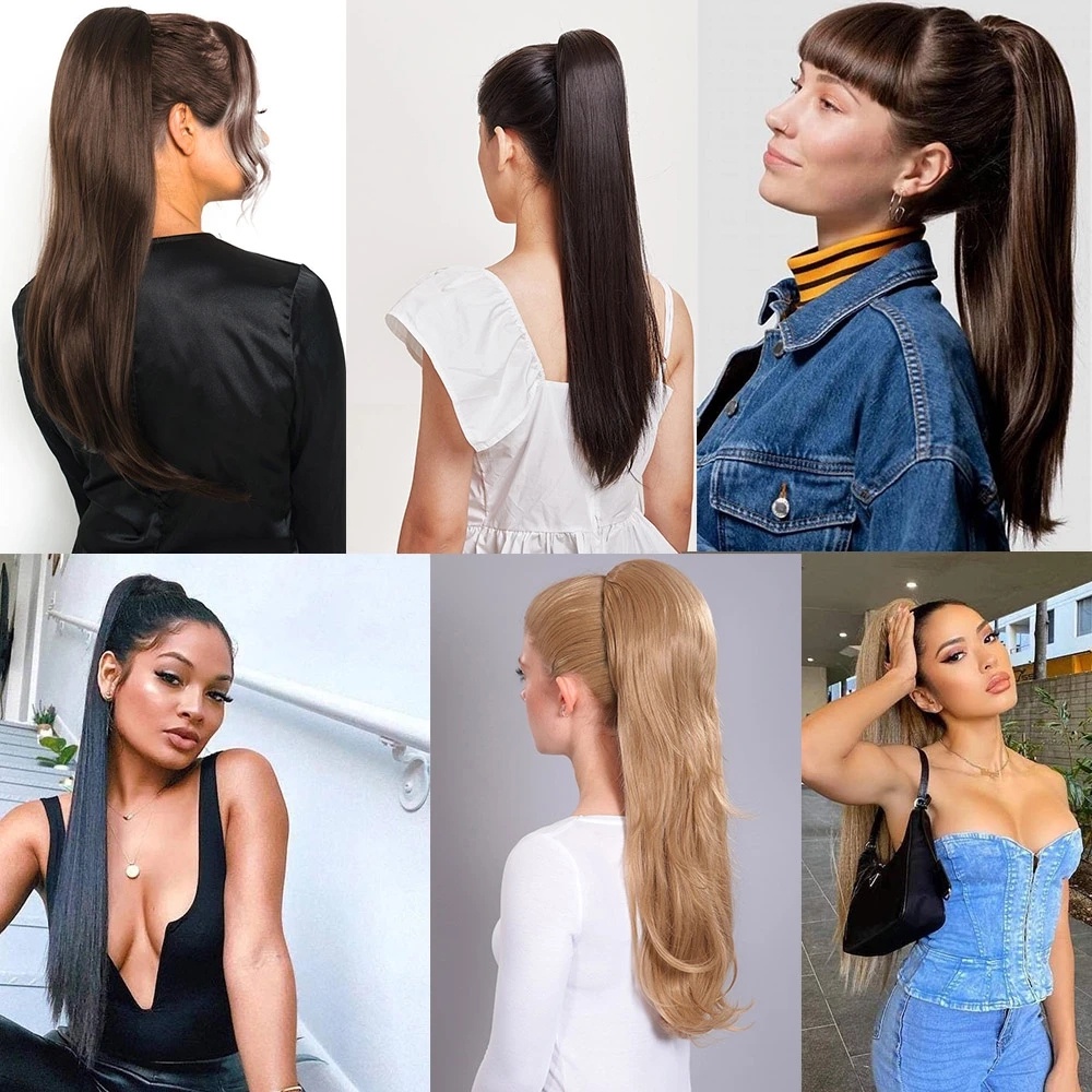 Tóc Giả Đuôi Ngựa Thẳng Dài 55cm Thời Trang Cho Nữ