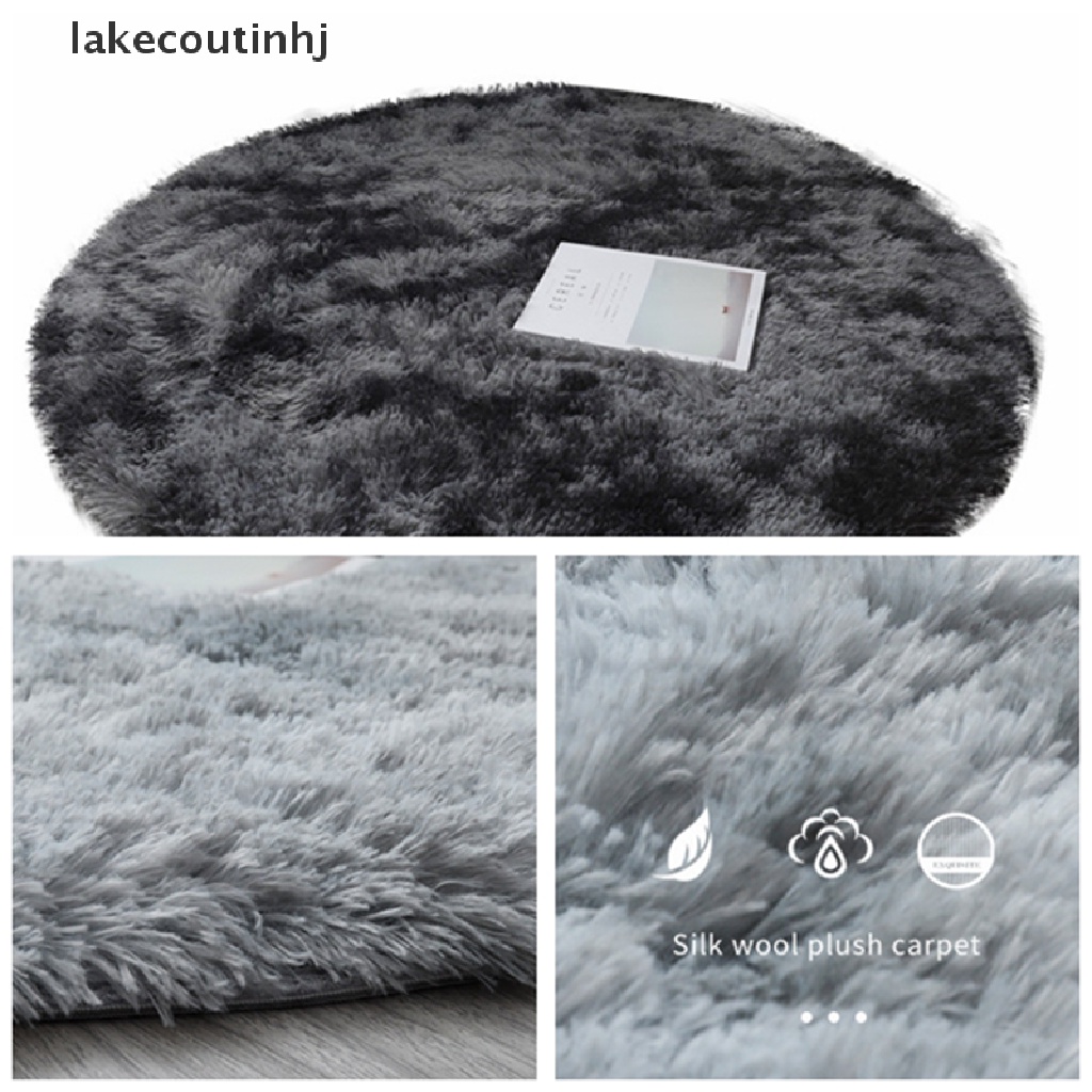 Thảm Lông Cừu Nhân Tạo Hình Tròn Mềm Mại Giặt Được