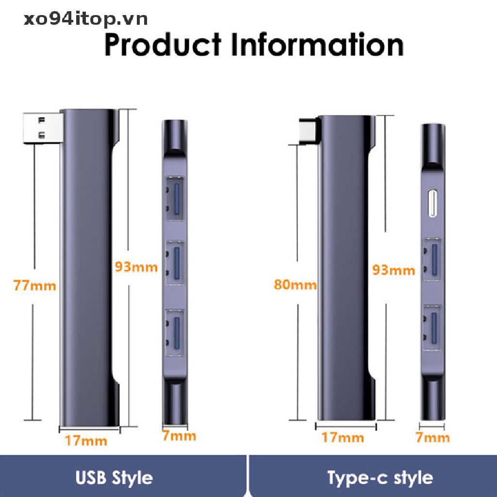 Bộ Chia Cổng USB 3.0 5Gbps Type-C Tốc Độ Cao 4 Trong 1 Tiện Dụng Cho Máy Tính