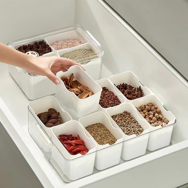 Hộp Đựng Thực Phẩm 4 Ngăn Có Nắp Siêu Tiện Lợi Dành Cho Tủ Lạnh