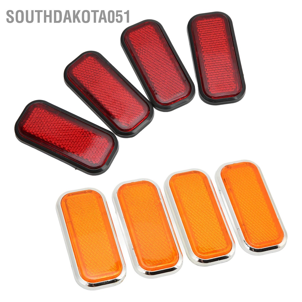 Southdakota051 4 Miếng Dán Phản Quang Hình Chữ Nhật An Toàn ABS Nhãn Đa Năng Cho Ô Tô Xe Máy