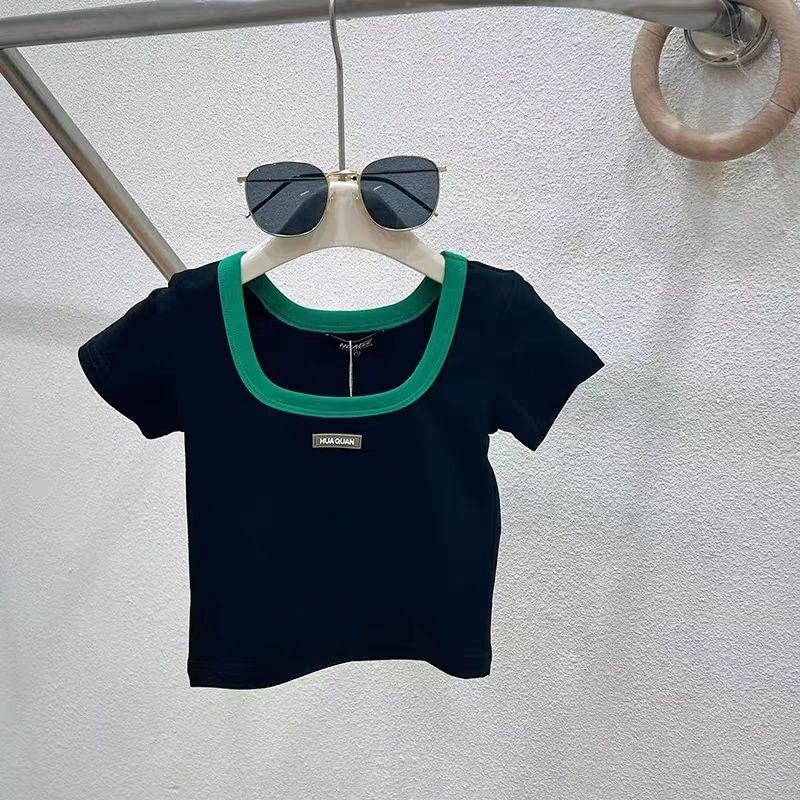 Hàng Mới Về Set Áo Thun Ngắn Tay Và Quần Short Denim Thời Trang Hàn Quốc Cho Bé Gái