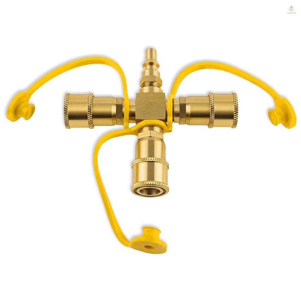 Đầu Nối Ống Nước 3 Cổng 1 / 4 '' Bằng Đồng Thau Cho Trailer / Motorhome / Gases / Cắm Trại