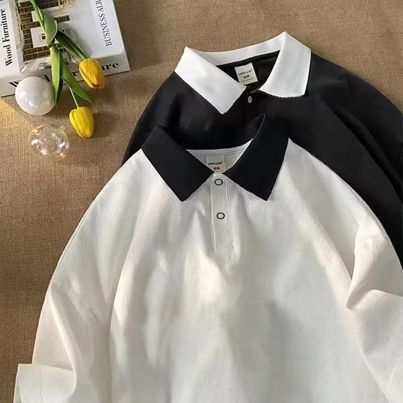 Áo Thun Đồng Phục Tay Ngắn Dáng Rộng Cổ Bẻ Thời Trang Mùa Hè Cho Cặp Đôi