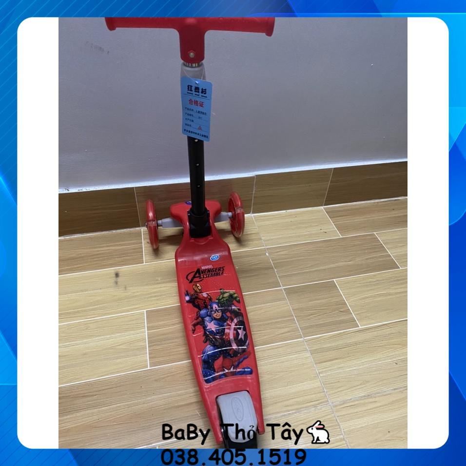 Xe Trượt Scooter cho bé xe scooter  NHỰA trẻ em 3 bánh gấp gọn có đèn phát sáng bền chắc