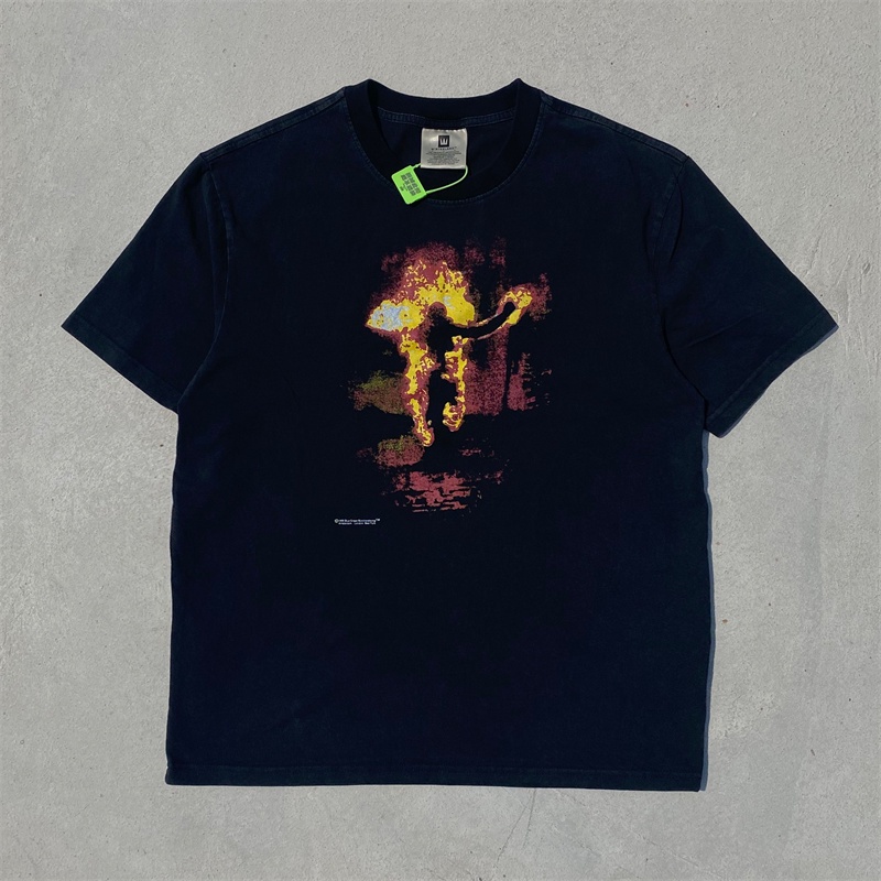 Ram-mstein &amp; - Áo Thun Tay Ngắn Họa Tiết Ngọn Lửa Nước Rửa Phong Cách retro Đường Phố Mới Nhất Đức Cho Nam Và Nữ