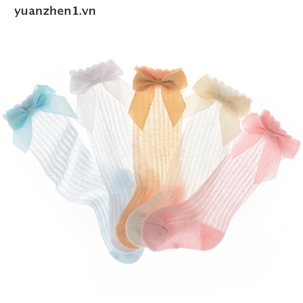 Đôi Vớ Cotton Mềm Đính Nơ Đáng Yêu Cho Bé Gái