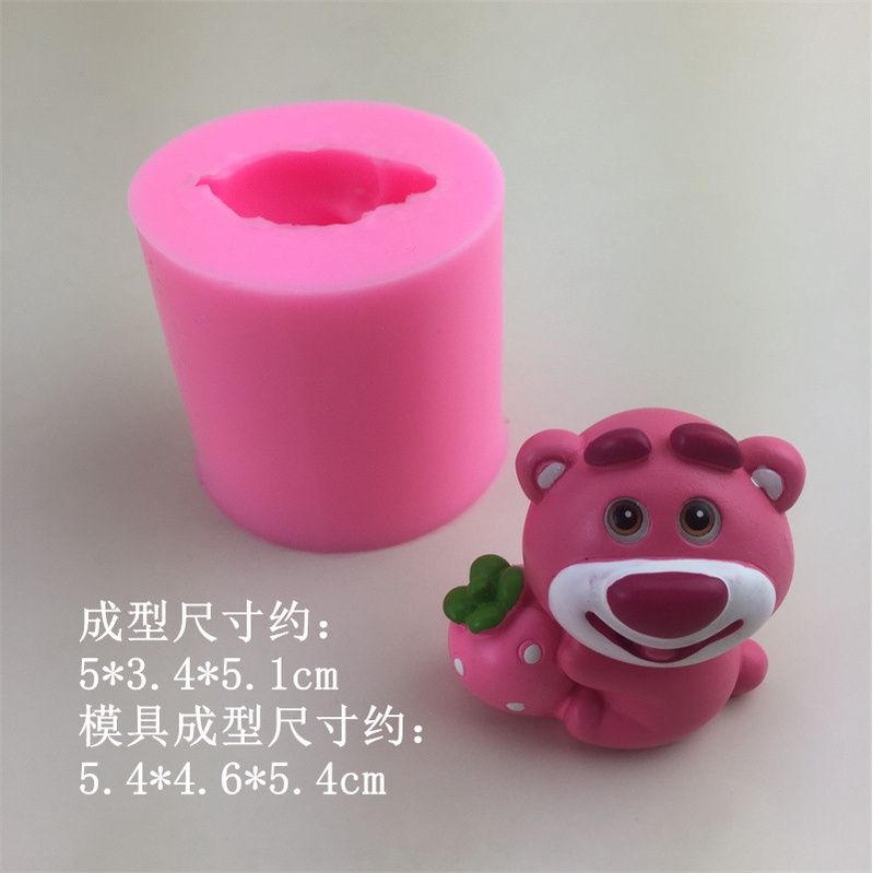 Khuôn silicone Khuếch Tán Tinh Dầu Hình Gấu / Dâu Tây Ba Chiều Trang Trí Xe Hơi