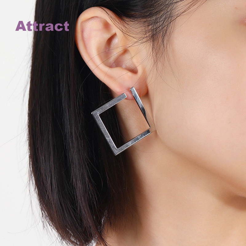 Đôi Khuyên Tai Hình Vuông Phong Cách Retro Tối Giản Thời Trang
