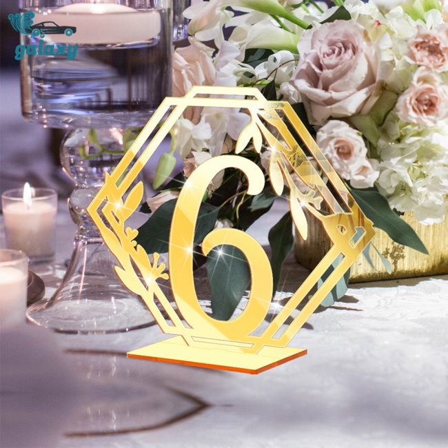 Galaxy Bộ Thẻ Số Để Bàn Hình Lục Giác Bằng Acrylic Trong Suốt