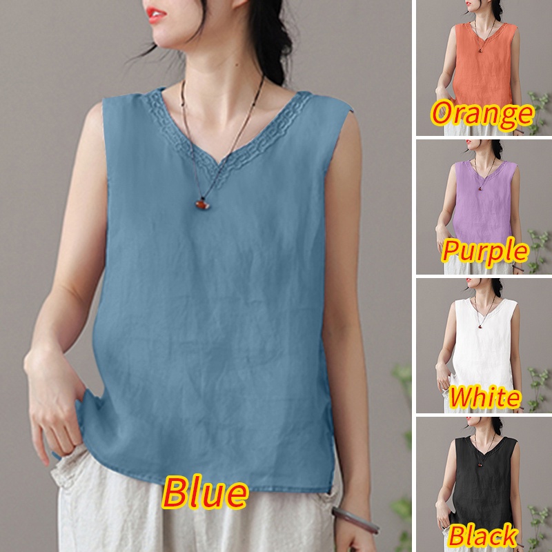 Zanzea Áo Tank Top Dài Tay Cổ Chữ V Thêu Họa Tiết Phong Cách Hàn Quốc Thời Trang Cho Nữ